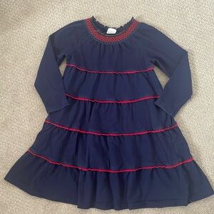 Hanna Andersson Navy Dress with Stitching Detail (size 5)